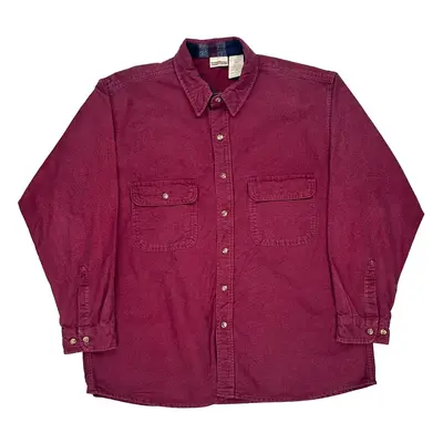 Field & Stream Flannel Shirt - XL Burgundy Cotton