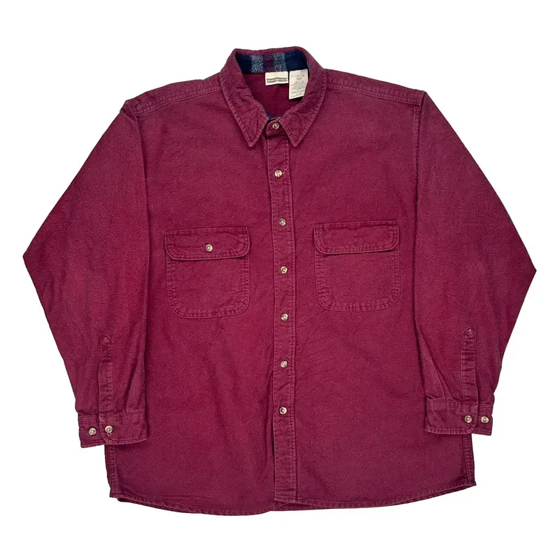 Field & Stream Flannel Shirt - XL Burgundy Cotton