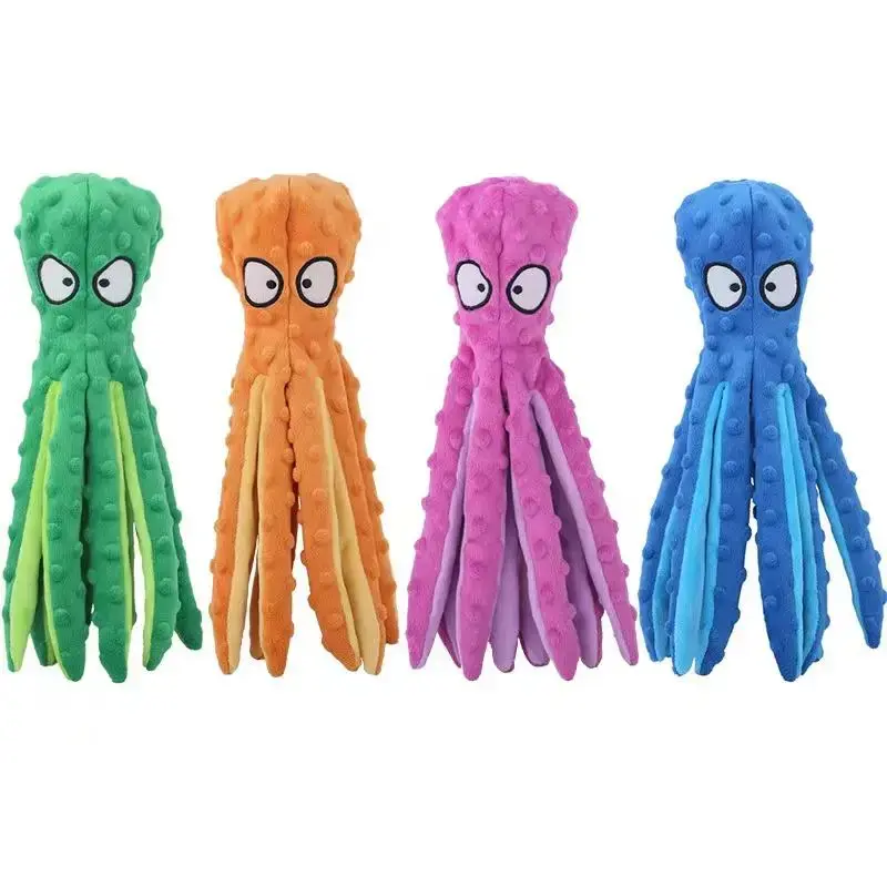 Random Color Octopus Shaped Pet Sound Toy with Squeaking Sound, Christmas Gift