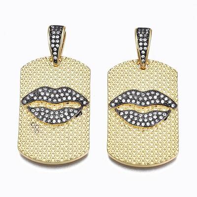 Brass Micro Pave Clear Cubic Zirconia Pendants