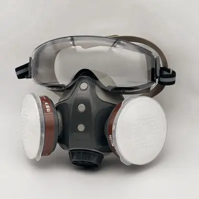Reusable Half Face Mask with 2 Filter, 1 Count Half Face Mask Protector with Goggles, Industrial Mask, Painting Mask, Chemic...