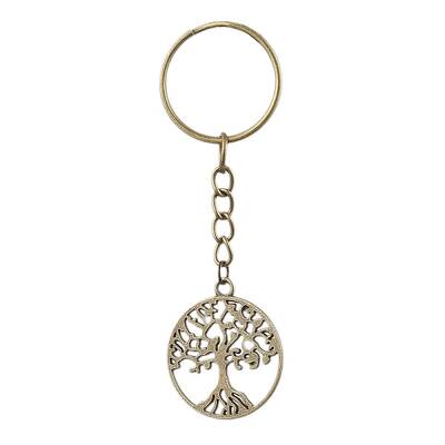 Tibetan Style Alloy Tree of Life Keychains