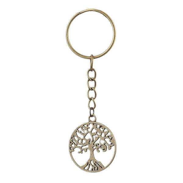 Tibetan Style Alloy Tree of Life Keychains