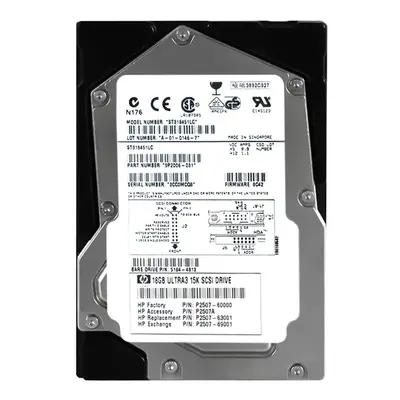 P2507-60000 HP 18.2GB 15000RPM Ultra-160 SCSI 80-Pin LVD 3.5-inch HDD