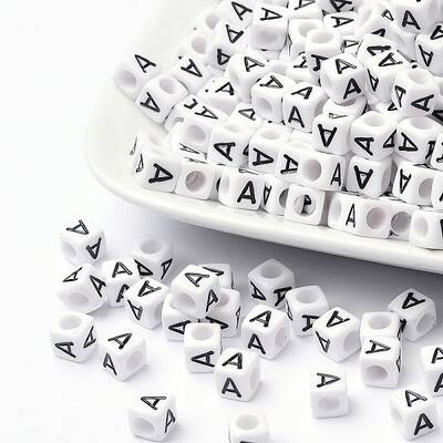 Letter Acrylic European Beads