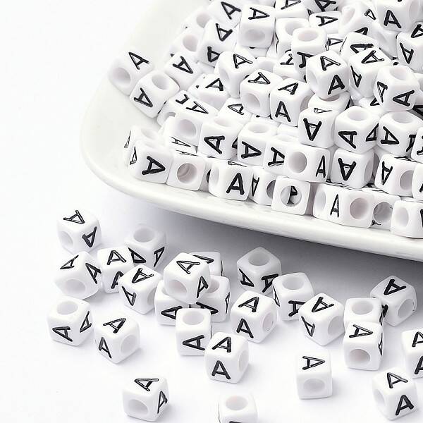 Letter Acrylic European Beads
