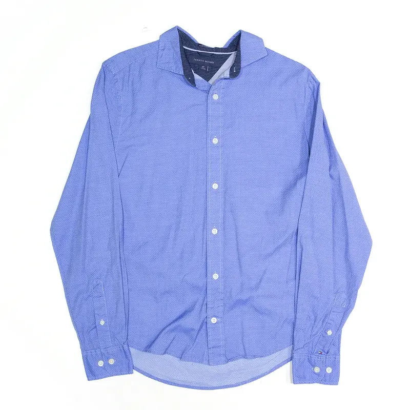 TOMMY HILFIGER Blue Argyle Long Sleeve Shirt Mens S
