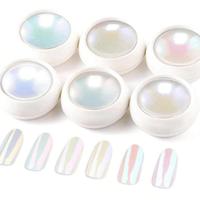 Nail Powder Set, 6 Counts/set Metallic Mirror Effect Holographic Aurora Pigment, Nail Art Decoration for Women & Girls, Glitt...