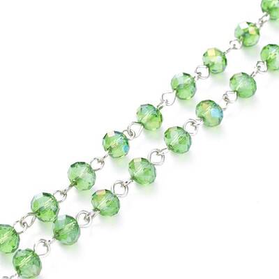 Handmade Electroplate Glass Beaded Chains