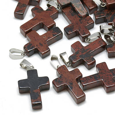 Natural Mahogany Obsidian Pendants