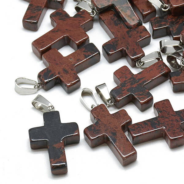 Natural Mahogany Obsidian Pendants