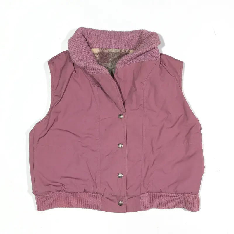 WOOLRICH Bomber Gilet Pink Wool Womens L
