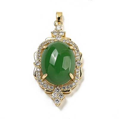 Brass Micro Pave Clear Cubic Zirconia Pendants