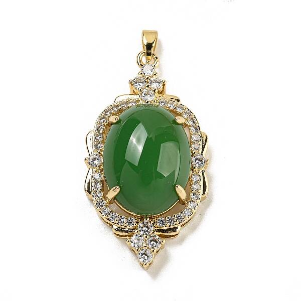 Brass Micro Pave Clear Cubic Zirconia Pendants