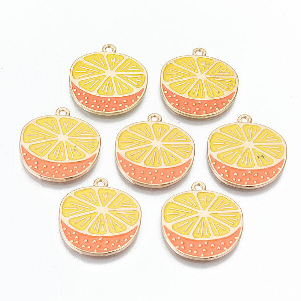 Light Gold Plated Alloy Enamel Pendants