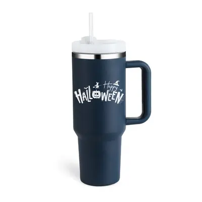 40 Oz Tumbler With Handle Straw Insulated, Stainless Steel Spill Proof Vacuum Coffee Cup Tumbler With Lid Tapered Mug Gifts F...