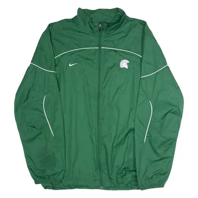 NIKE Michigan State Spartans Mens Windbreaker Jacket Green USA XL