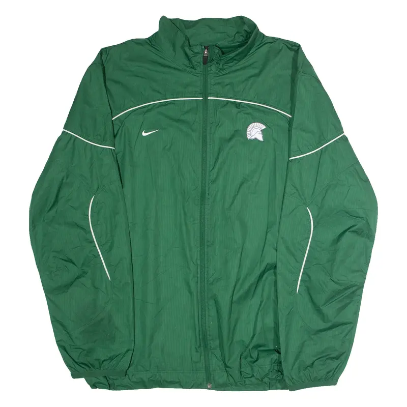 NIKE Michigan State Spartans Mens Windbreaker Jacket Green USA XL