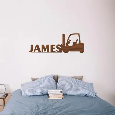 Forklift Wood Name Sign