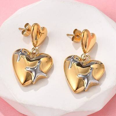 304 Stainless Steel Dangle Stud Earrings