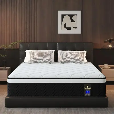 LAYROAD 12/14 Inch Twin,Full,Queen,King Mattress for Apartment Furniture–Hybrid Memory Foam Bed in a Box with Pocket Spring...