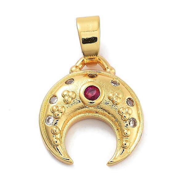 Moon Theme Rack Plating Brass Micro Pave Cubic Zirconia Pendants