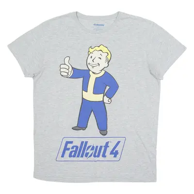 BETHESDA Fallout 4 Mens T-Shirt Grey Crew Neck L