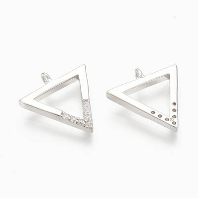Brass Micro Pave Cubic Zirconia Charms