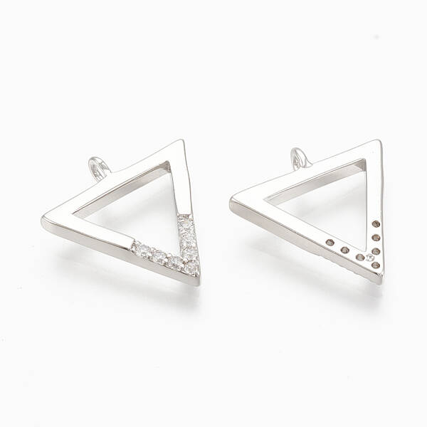 Brass Micro Pave Cubic Zirconia Charms