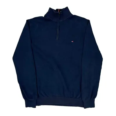 Tommy Hilfiger 1/4 Zip - Large Navy Cotton