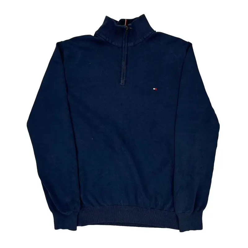 Tommy Hilfiger 1/4 Zip - Large Navy Cotton