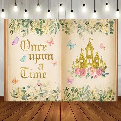 Once Upon A Time Princess Castle Birthday Backdrop - Aperturee