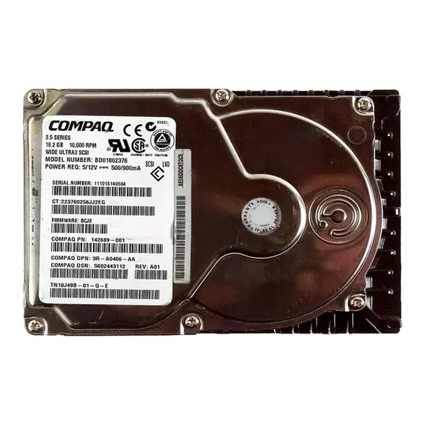 142689-001 HP 18.2GB Ultra-160 SCSI 10000 3.5-inch Hard Drive