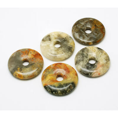 Donut/Pi Disc Natural Gemstone Pendants