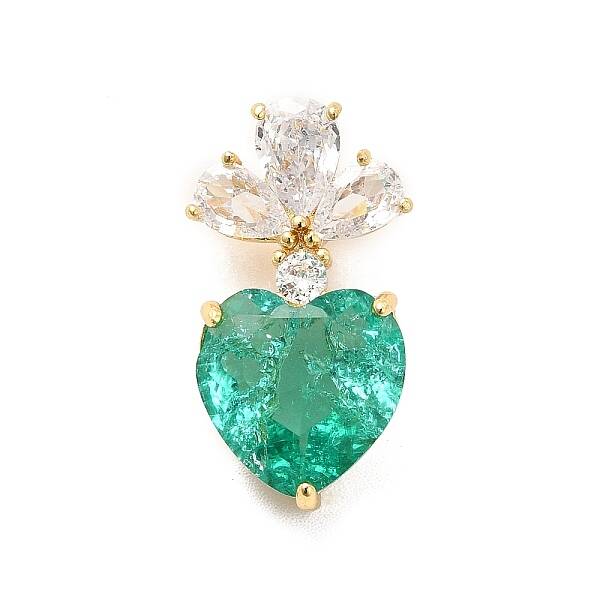 Brass Micro Pave Clear Cubic Zirconia Pendants
