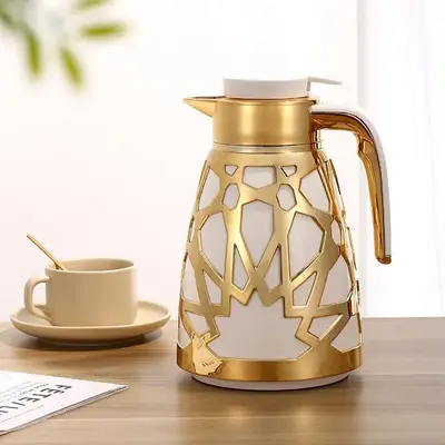 1000ml Thermo Jug with Handle, 1/2 Counts Large Capacity Thermos Flask with Lid, Warm Keeping Kettle Great for Office Home Ki...