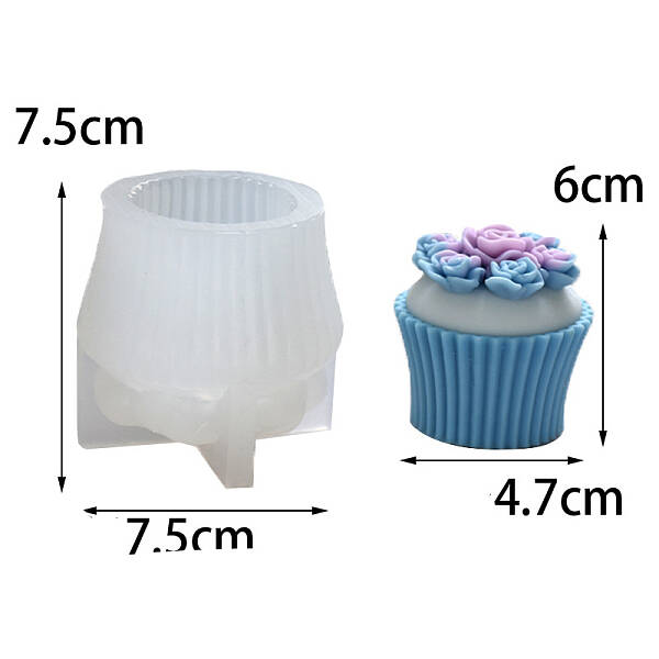 Flower Cupcake Candle Food Grade Silicone Molds