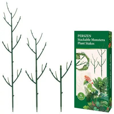 6 Pack of Stackable Monstera Plant Support - Garden Stakes for Indoor and Outdoor Plants, Great for Climbing, Potted Pothos a...