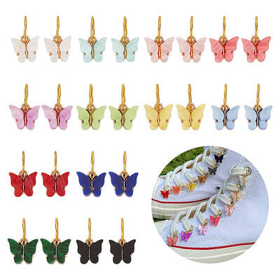 24Pcs 12 Colors Alloy with Acrylic Shoe Charms