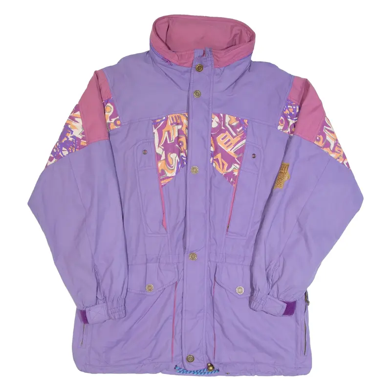 MCKINLEY Womens Jacket Purple 90s Hooded Crazy Pattern L