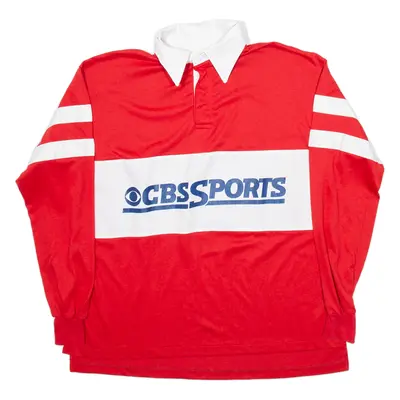 K-BRAND Mens Polo Shirt Red Long Sleeve L