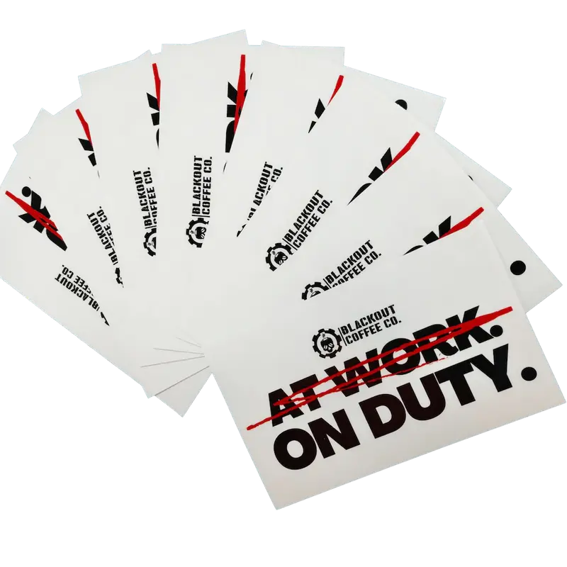 At Work On Duty Vinyl Decal