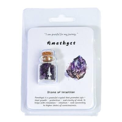 Natural Amethyst Wishing Bottle Display Decorations