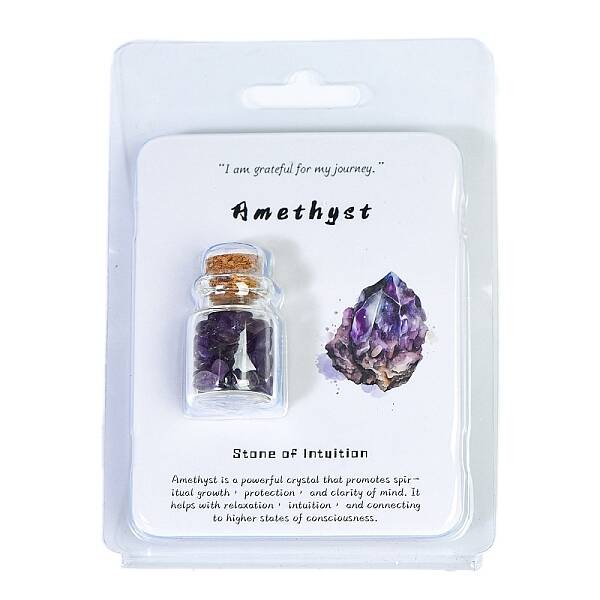 Natural Amethyst Wishing Bottle Display Decorations