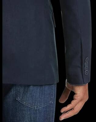 Navy Microsuede Modern Fit Sport Coat