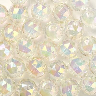 Two Tone UV Plating Rainbow Iridescent Acrylic Beads