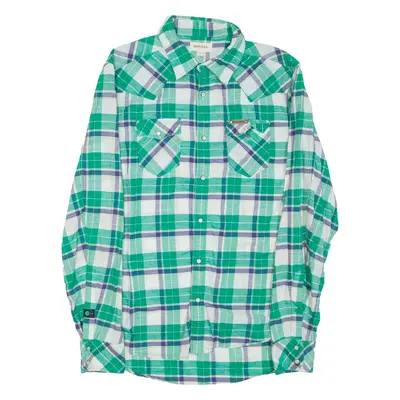 DIESEL Mens Shirt Green Check Long Sleeve M
