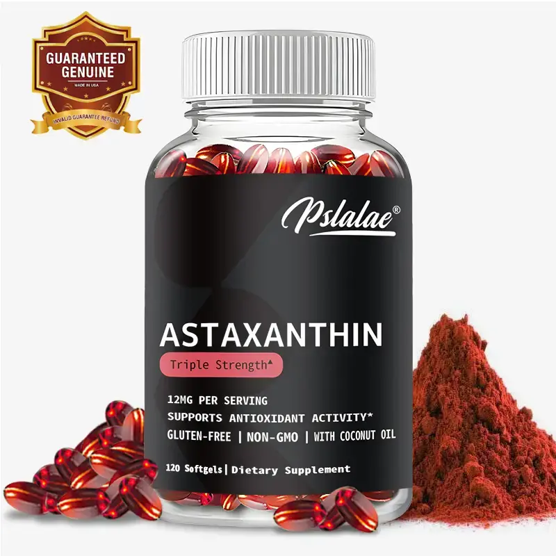 Pslalae - Vegan Icelandic Astaxanthin 12 mg | Non-GMO - 60/120 Veggie Softgels (2 Month Supply) Safe and Reliable Long-term S...