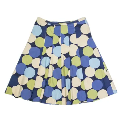 LAURA ASHLEY Womens Pleated Skirt Blue Knee Length Spotted UK 10