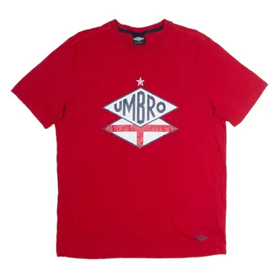 UMBRO England Mens T-Shirt Red Crew Neck XL